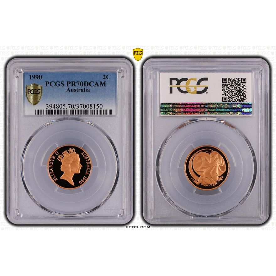 Elizabeth II, Two Cent, 1990, PCGS PR70DCAM