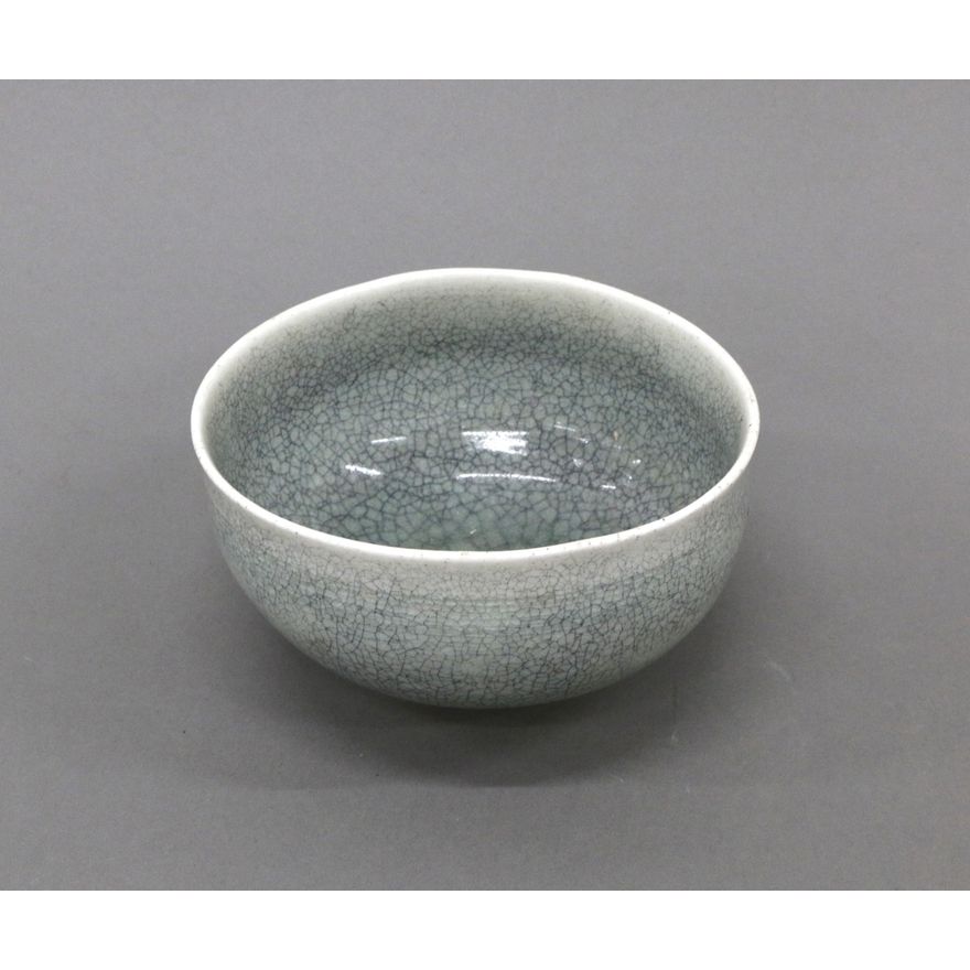 Len Castle - Celadon crackled glaze oval bowl