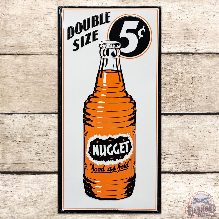 Rare Nugget Double Size 5 Cents "Good as Gold" SST Sign - 8.9