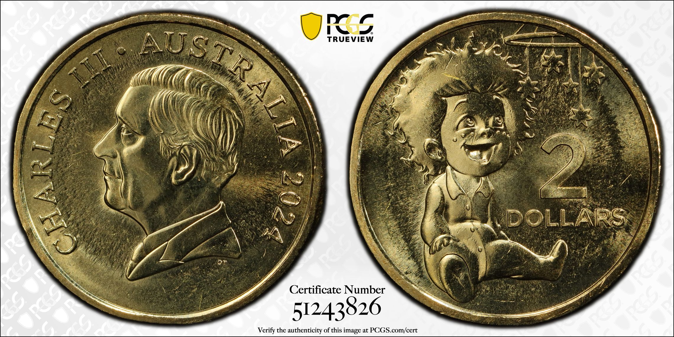 Indigenous Baby - Baby Set, POP 1/0, Two Dollar, 2024, PCGS MS69