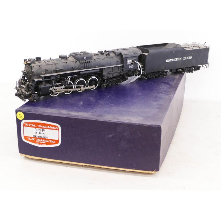 KTM NKP 2-8-4 Berkshire Engine and Tender O Gauge Scale Model Train with Box- painted and used