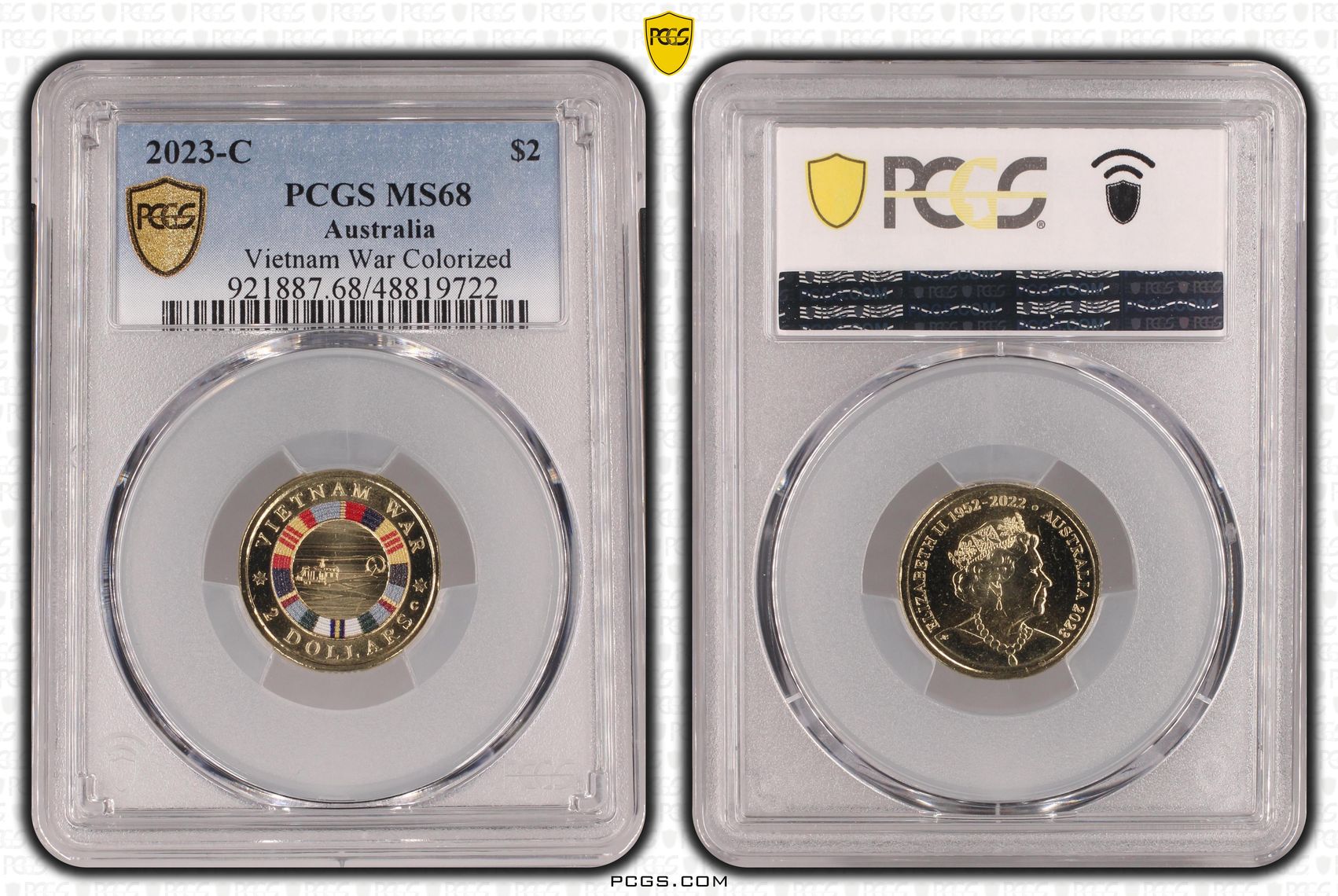 Elizabeth II, Vietnam War Colorized, Two Dollar, 2023-C, PCGS MS68