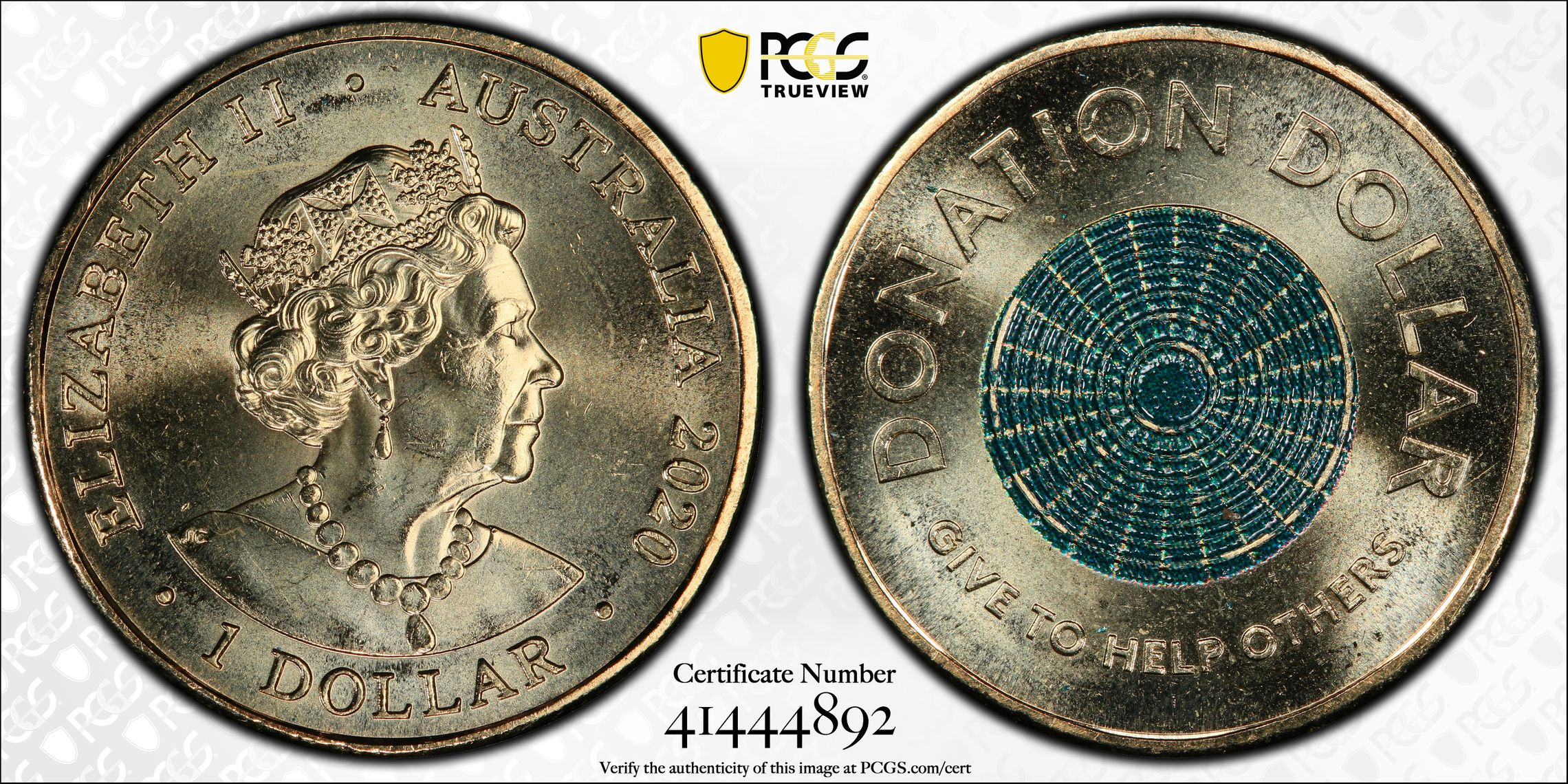 Donation Dollar, One Dollar, 2020, PCGS MS65