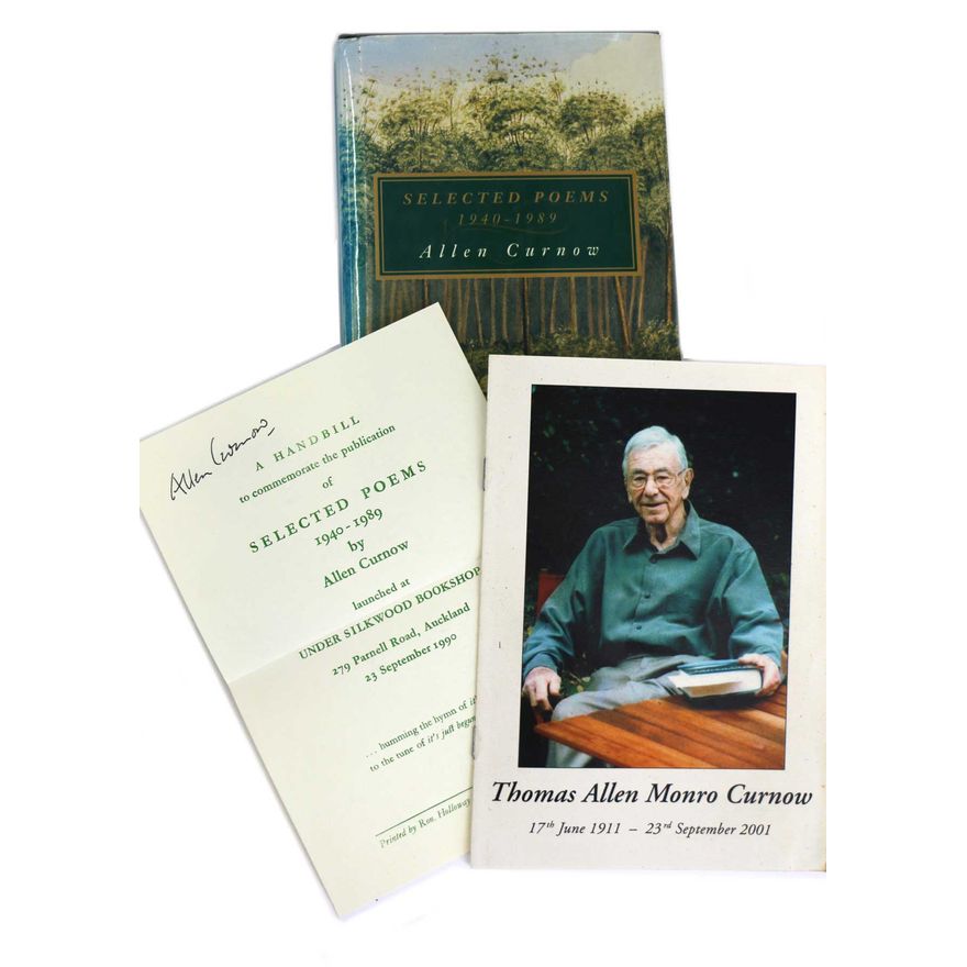 CURNOW, ALLEN   [association copy] - Selected Poems 1940-1989