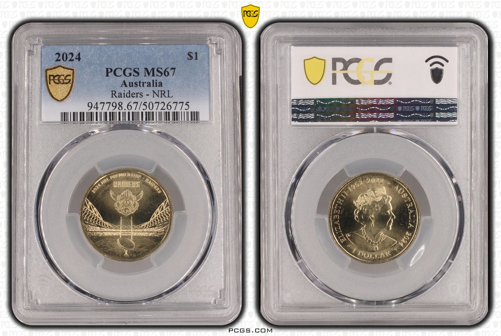 Raiders - NRL , One Dollar, 2024, PCGS MS67