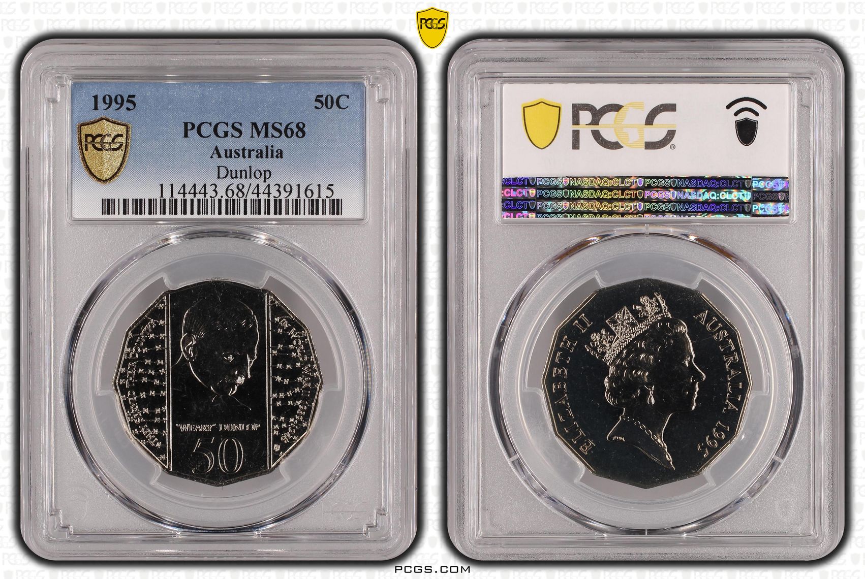1995 Australia Fifty Cent, 50c Dunlop PCGS - MS68 -615