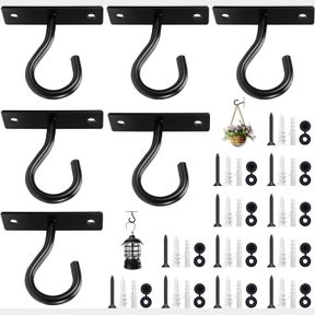 2.5INCH 6PACK CEILING HOOKS FOR HANGING PLANTERS, HANGER FOR INDOOR AND OUTDOOR PLANT POTS HOLDER, WALL HOOK FOR HANGING PLANT, FL