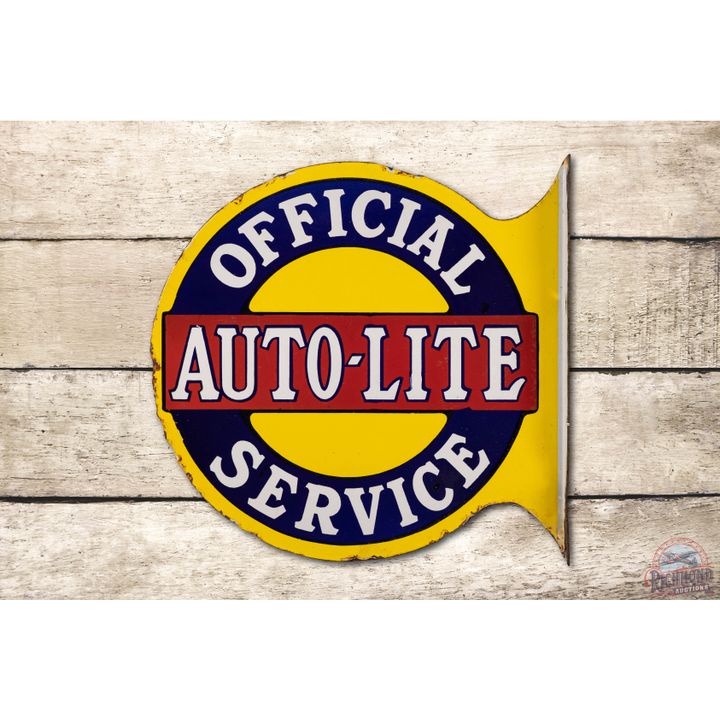Auto-Lite Official Service Porcelain Flange Sign