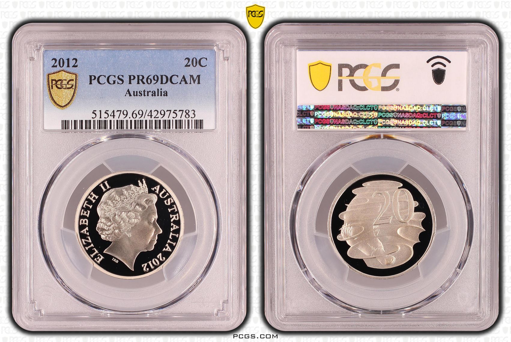 Twenty Cent, 2012, PCGS PR69DCAM
