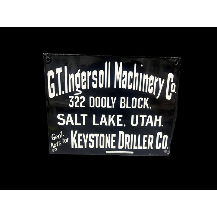 Keystone Driller Company Salt Lake, Utah Porcelain Sign