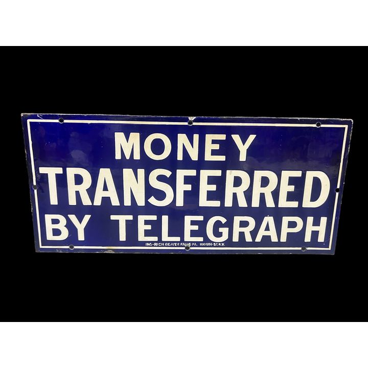 Money Transferred By Telegraph Porcelain Sign