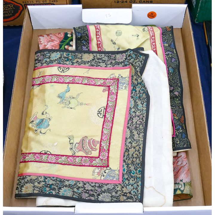 Box Old Chinese Silkwork Panels
