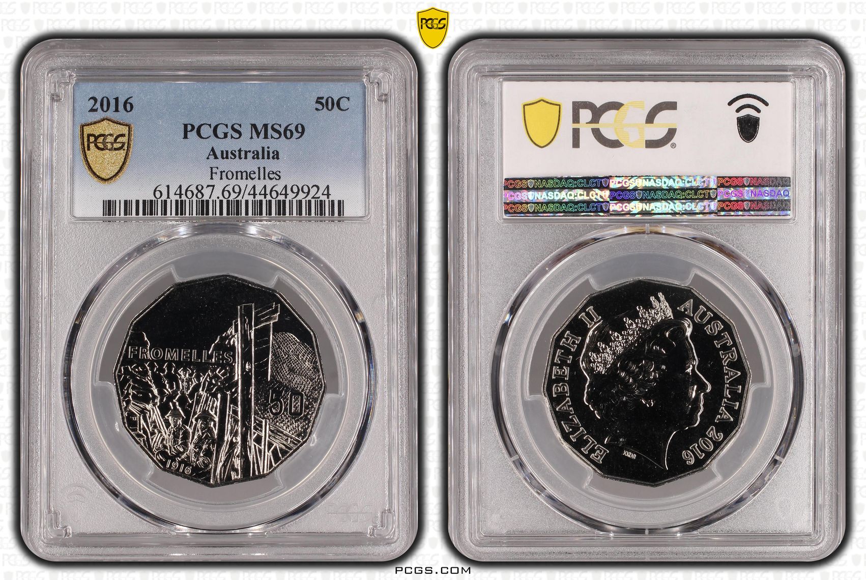 2016 Australia Fifty Cent, 50c Fromelles PCGS - MS69 POP 8/0 -924
