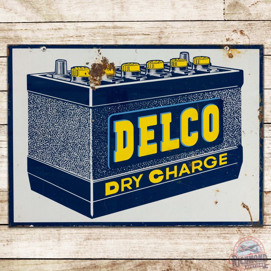 Delco Dry Charge Batteries DST Sign