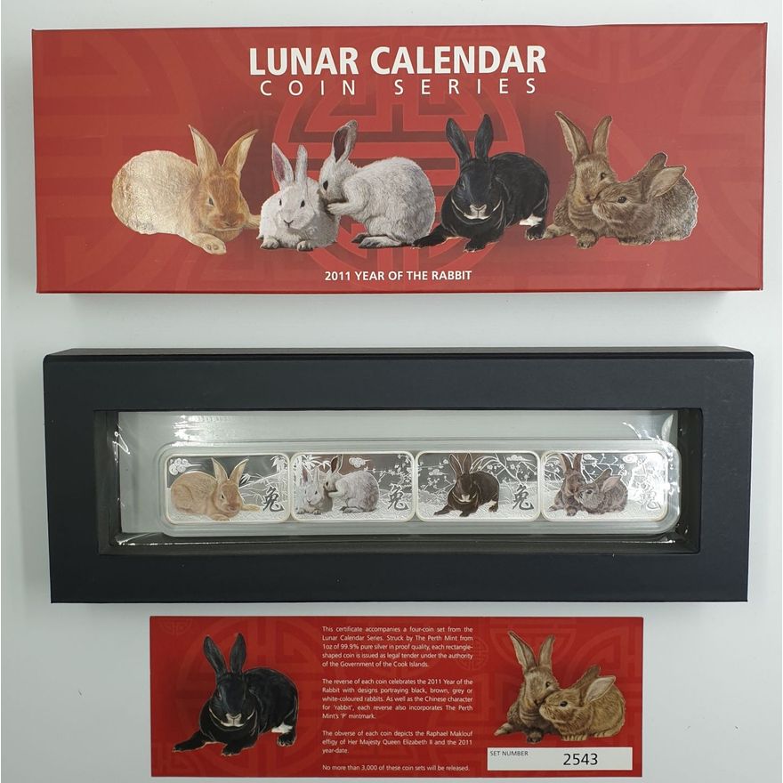 Lunar Rabbit Rectangular Proof Coin Set
