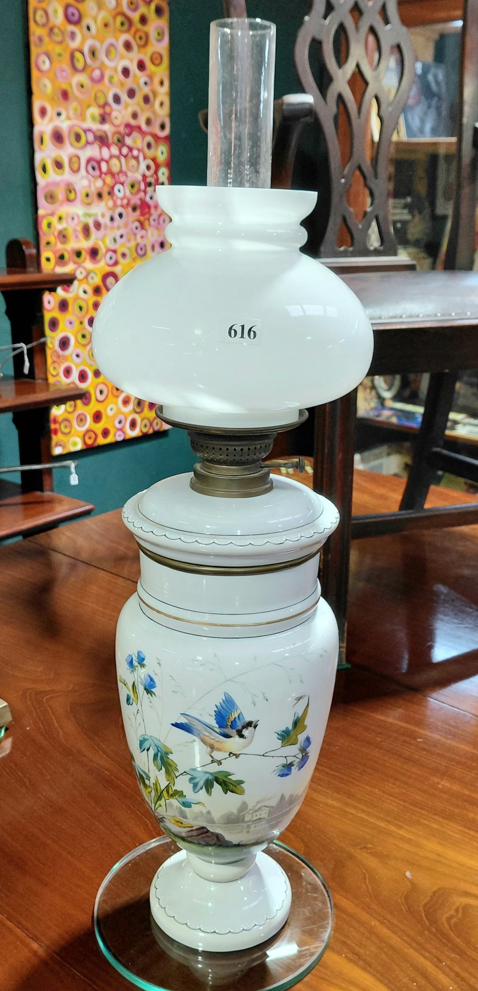 MILK GLASS BANQUET LANTERN