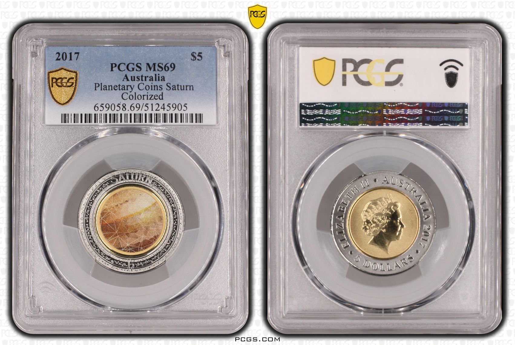 2017 Aus $5 Planetary Coins Saturn PCGS MS69
