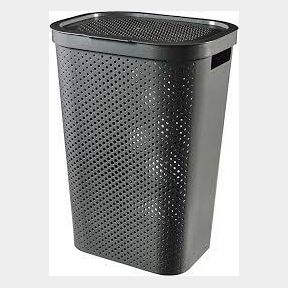 Curver By Keter Infinity Laundry Hamper With Dots - Dark Grey - Chip and crack on top