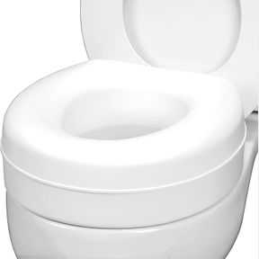 HEALTHSMART RAISED TOILET SEAT RISER THAT FITS MOST STANDARD BOWLS FOR ENHANCED COMFORT AND ELEVATION WITH SLIP RESISTANT PADS, 15