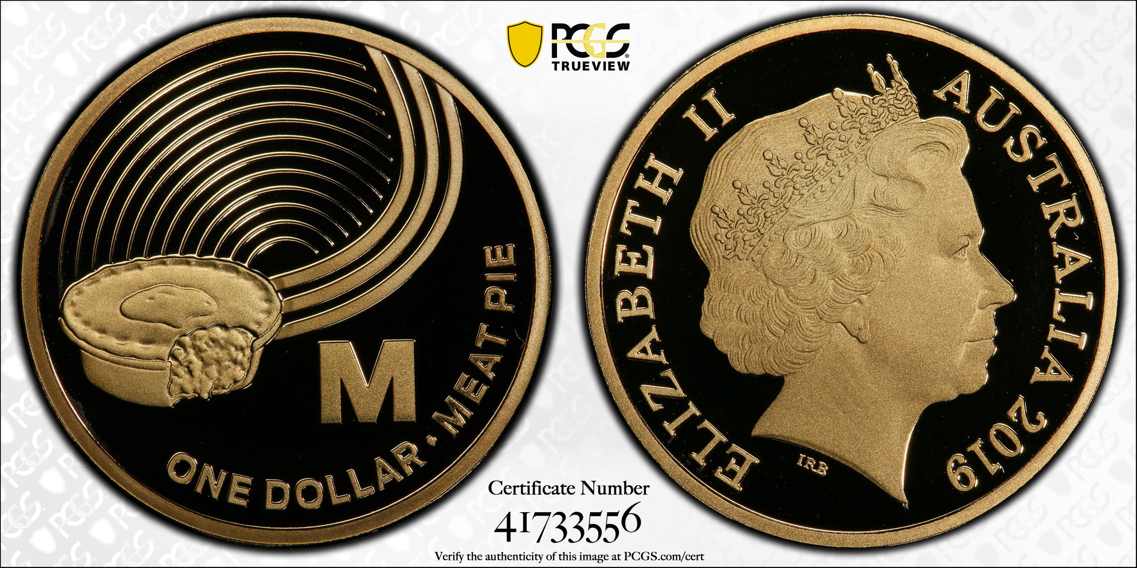 451 · 2019 Australia One Dollar, $1 M- Meat Pie Great Aussie Coin Hunt PCGS - PR70DCAM POP 8/0 -556