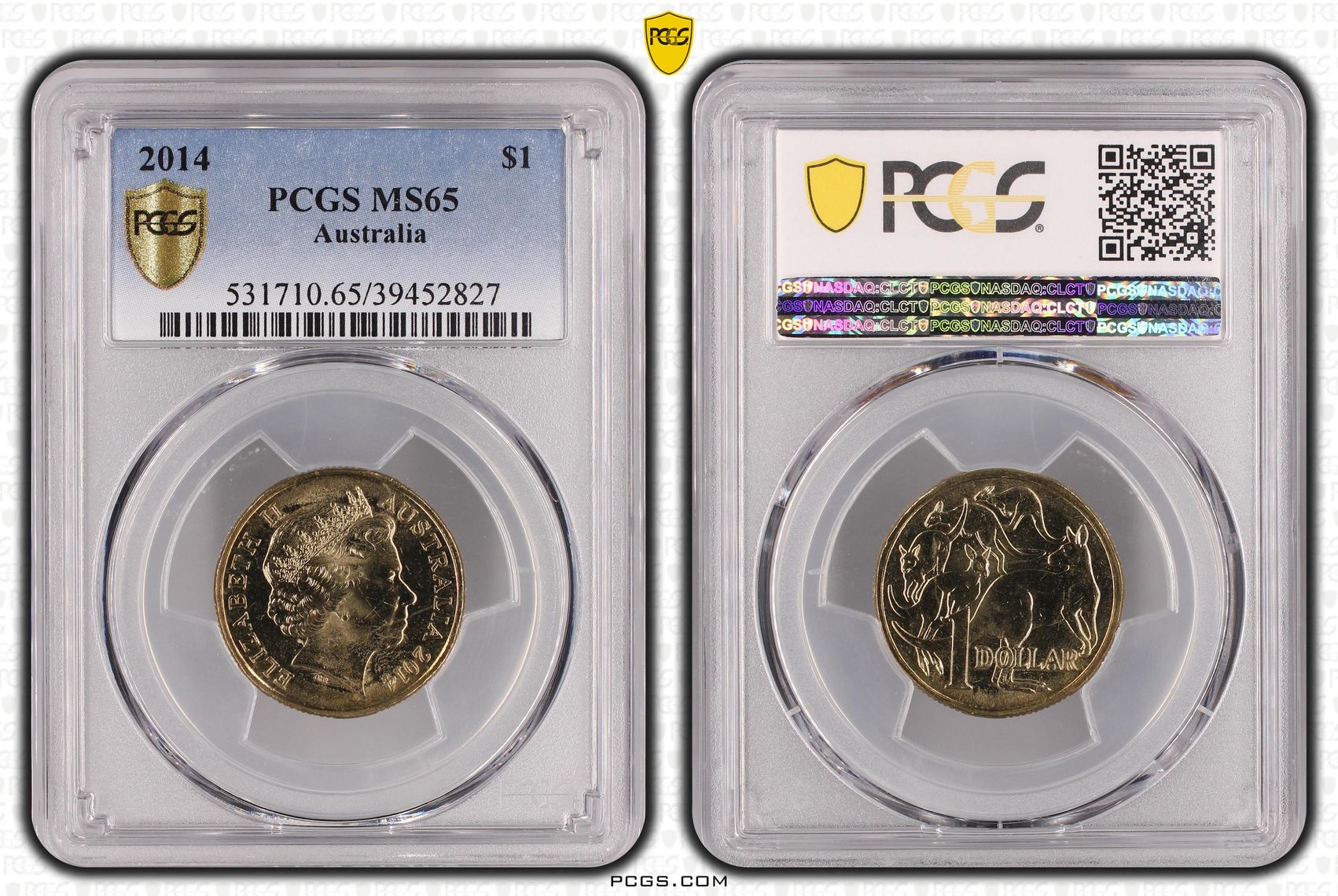 244 · Elizabeth II, One Dollar, 2014, PCGS MS65