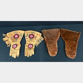 Two Pairs of Beaded & Horsehair Gauntlets