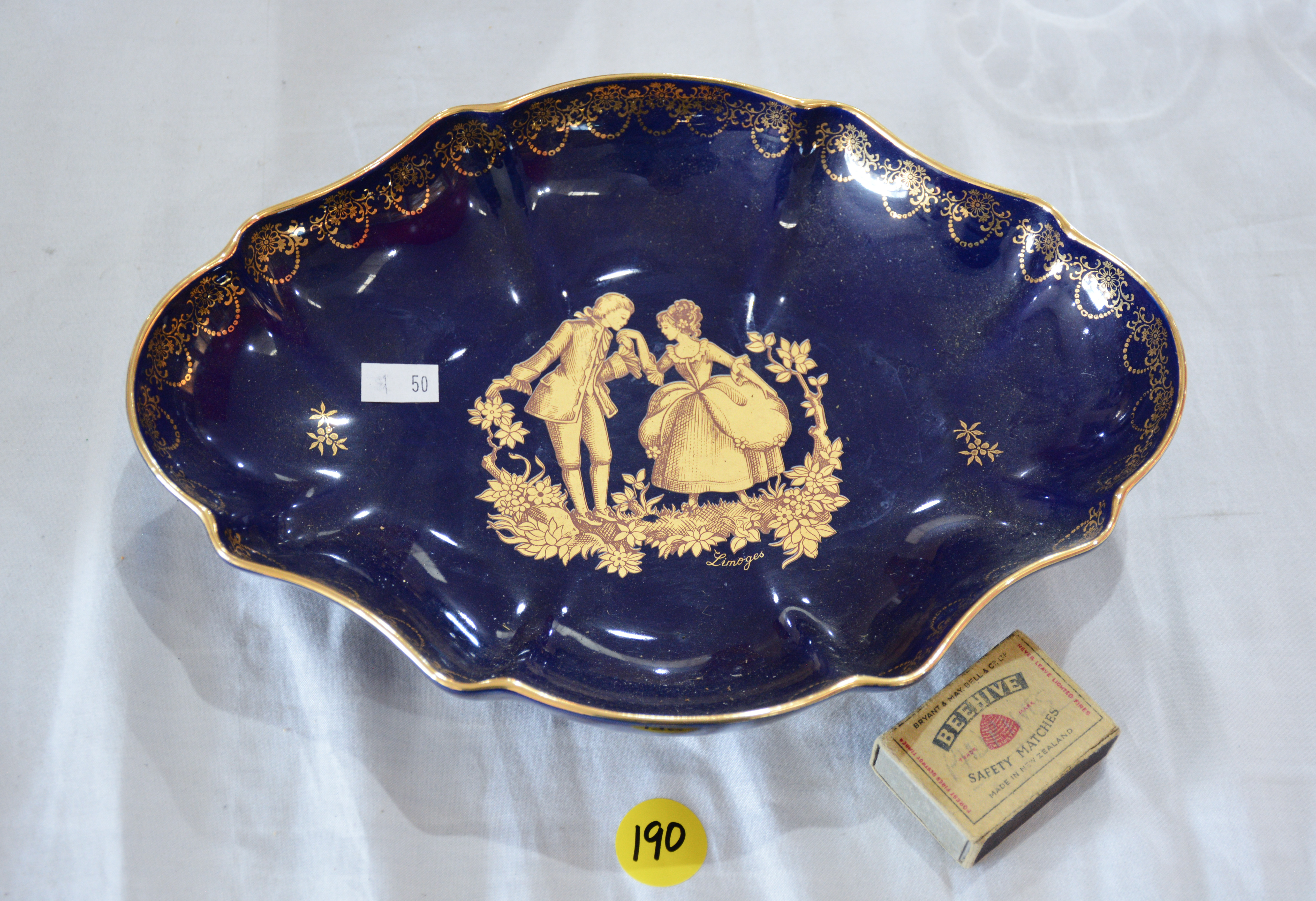 Quality Blue/Gold Limoges Dish — sold at auction in New Zealand for $30
