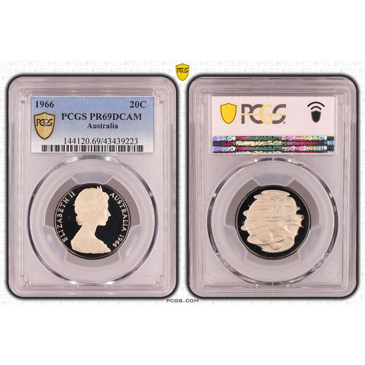 Elizabeth II, Twenty Cent, PR69DCAM , 1966