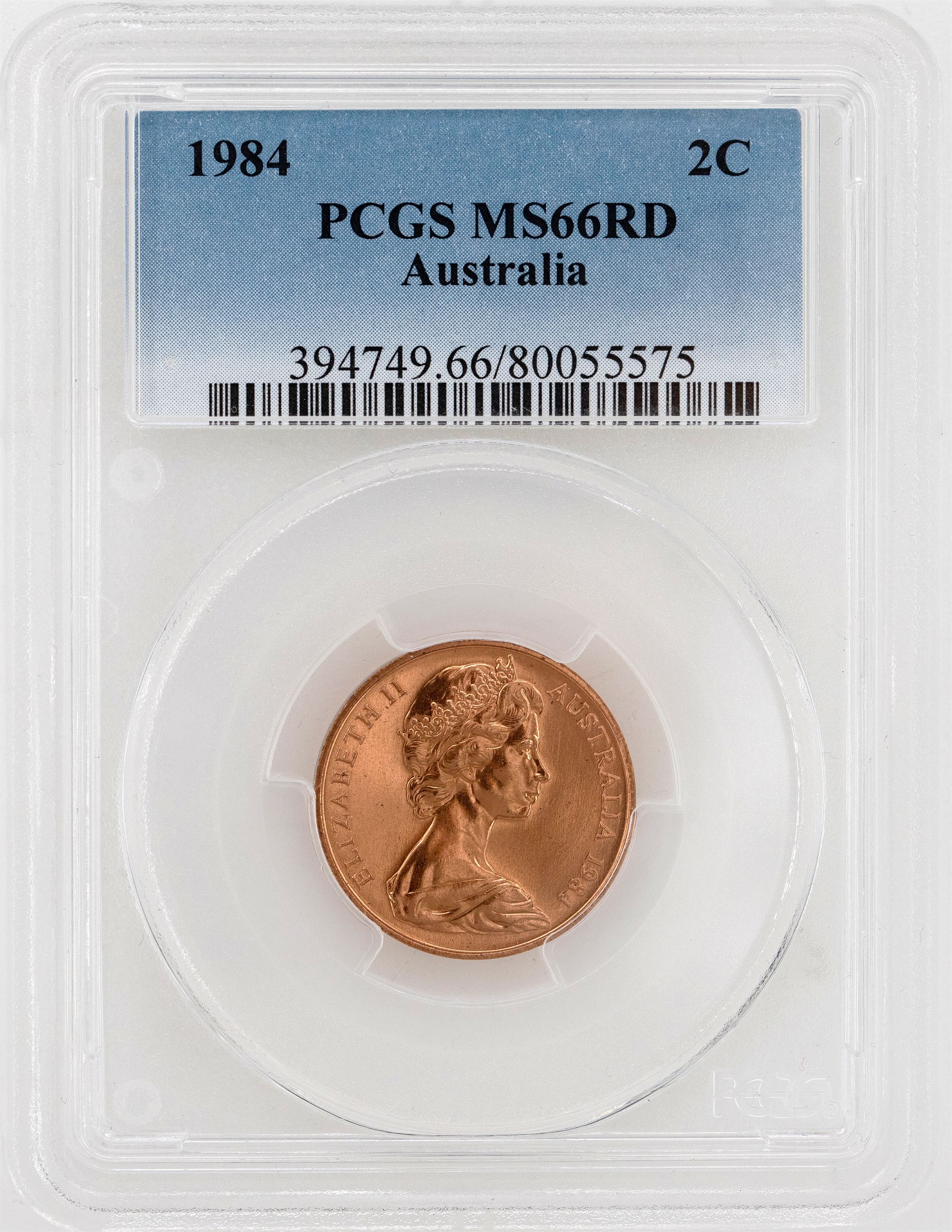 1984 Australia Two Cent, 2c PCGS - MS66RD -575