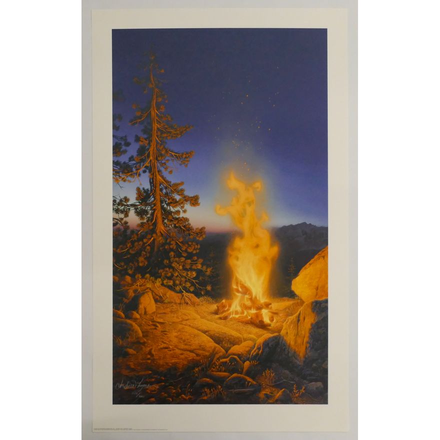 Stephen Lyman ''Sunset Fire'' S/N Lithograph.  31.5'' x 19''