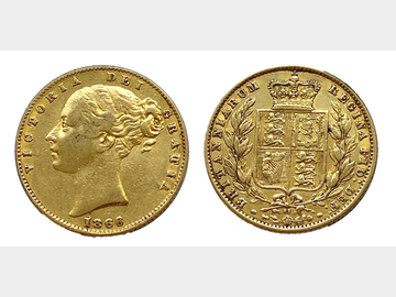 1866 VICTORIA 'POSSIBLE ROMAN I' SOVEREIGN UNRECORDED VARIETY