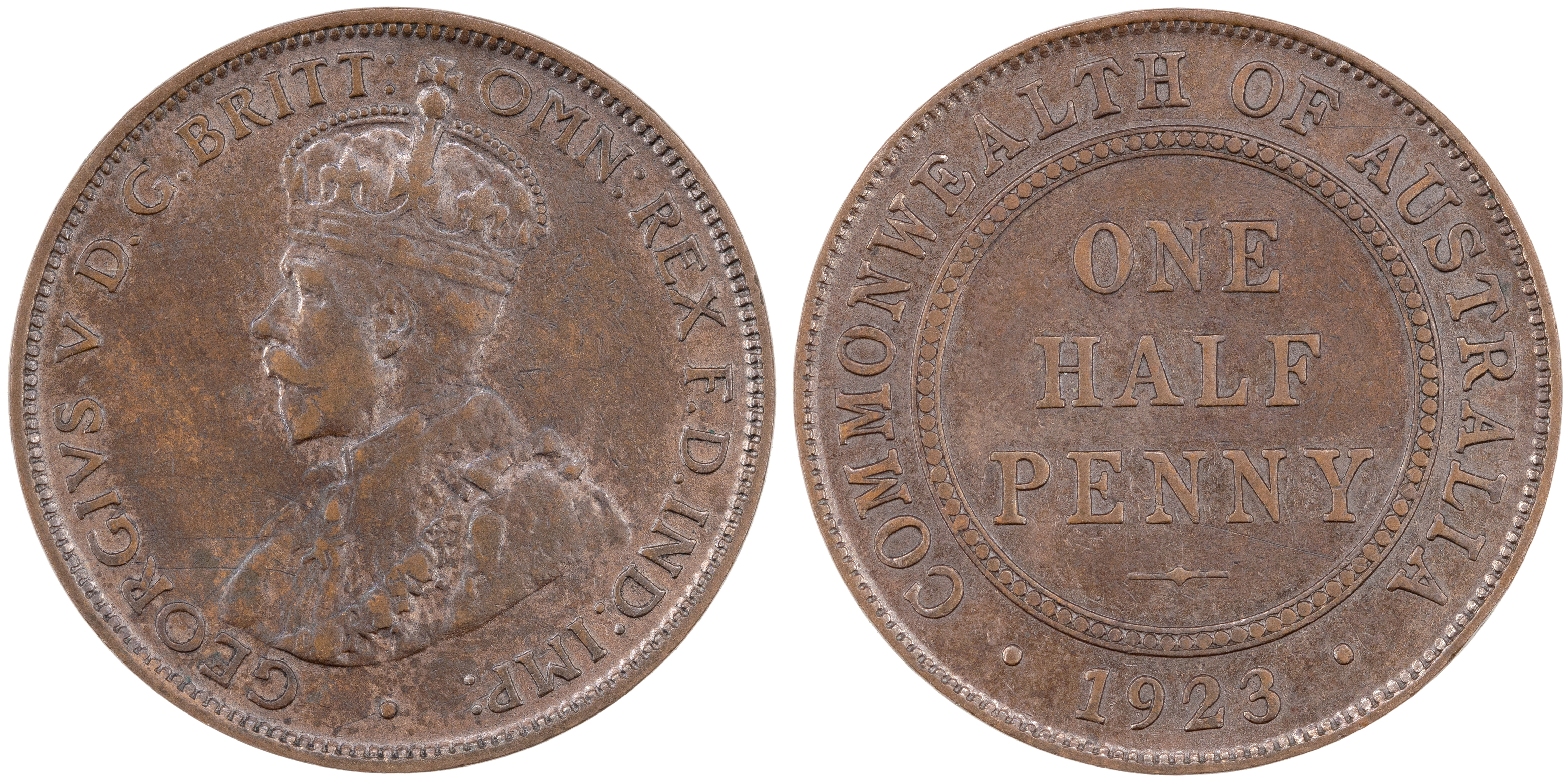 George V, Halfpenny, 1923, gVF