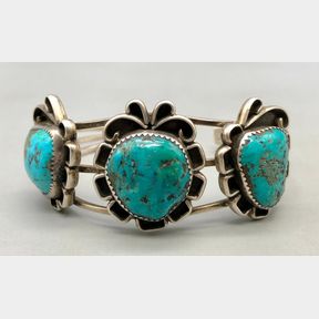 Vintage Three Stone Turquoise Bracelet