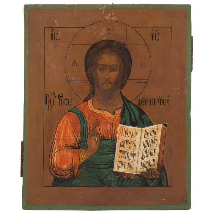 Ikona - Chrystus Pantokrator, Rosja, 1 poł XIX w.