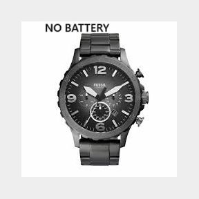 Fossil - Men's Nate Smoke Round Stainless Steel Watch (NO BATTERY) - JR1437- Bar 4051432846649| 51747/6062 HV