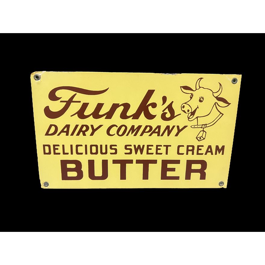 Funks Dairy Company Sweet Cream Butter Porcelain Sign
