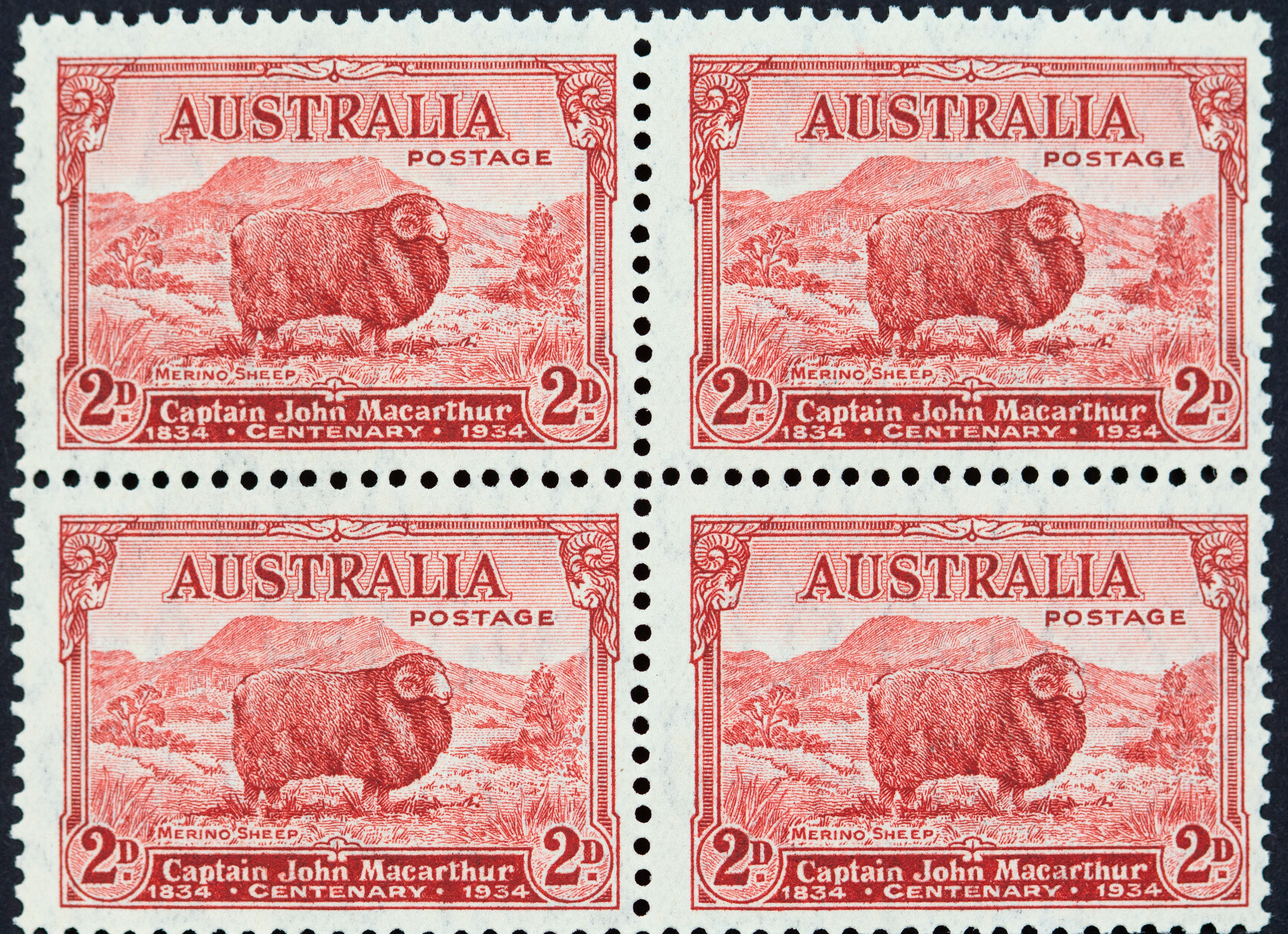 Block, Macarthur, Twopence, 1934, Fine