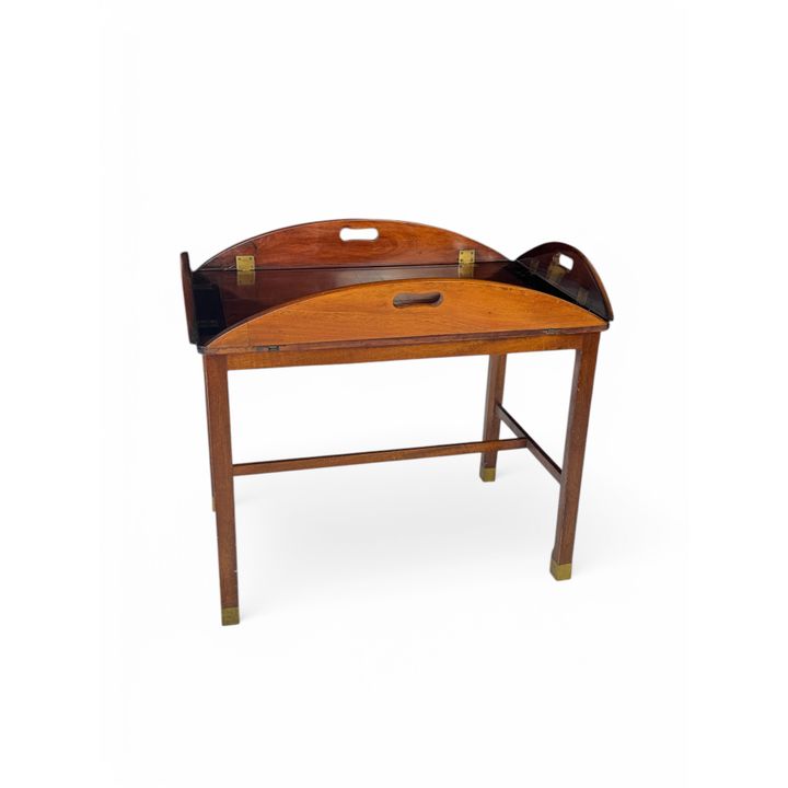 A 19th century mahogany butler's tray on later stand