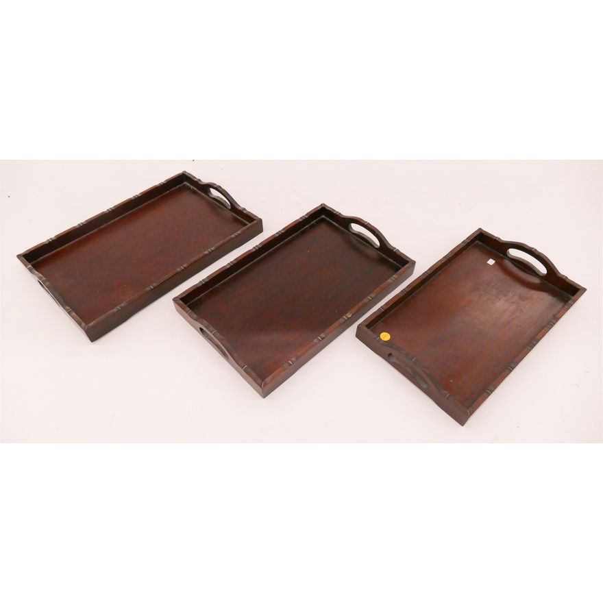 3pc Chinese Rosewood Nesting Trays- Largest 18x12''
