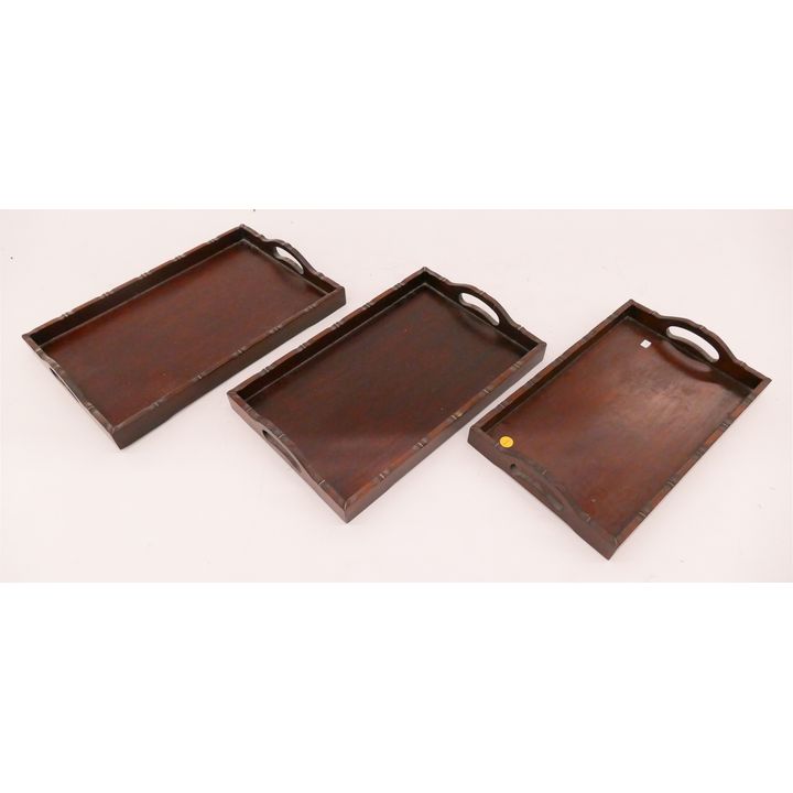 3pc Chinese Rosewood Nesting Trays- Largest 18x12''