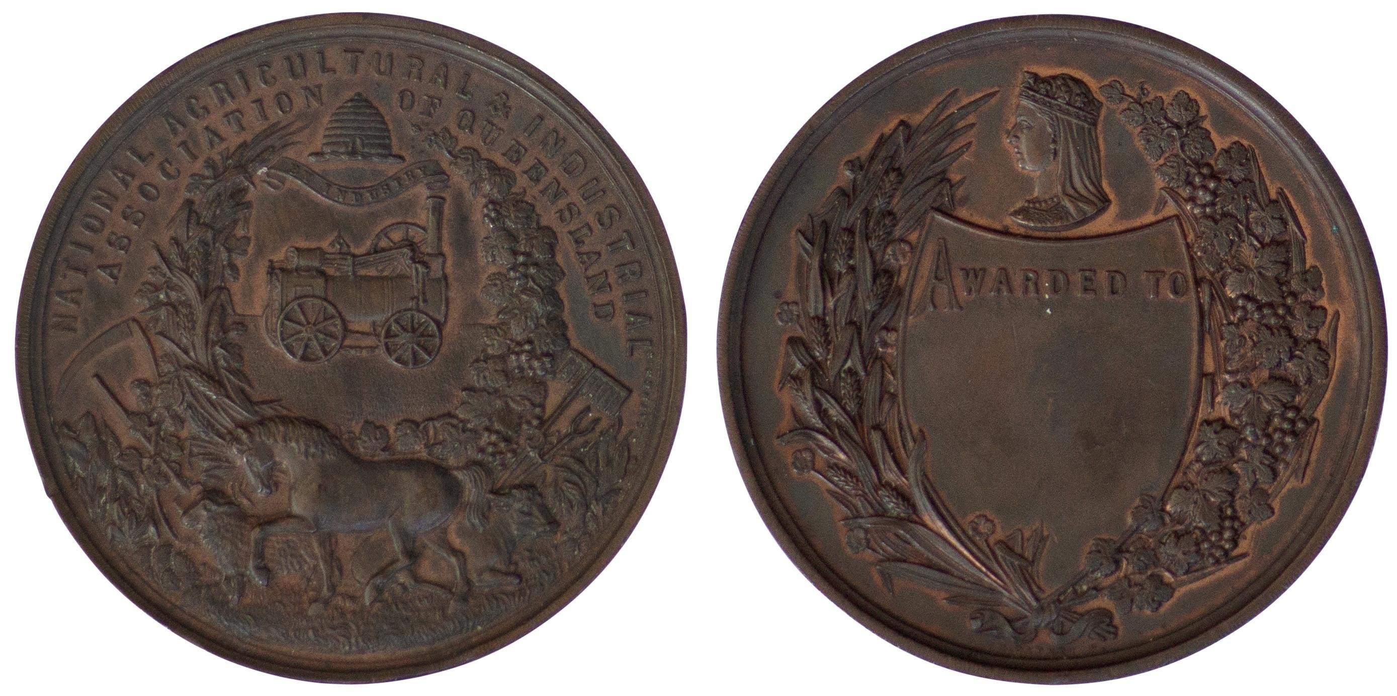Queensland Agricultural Show Medal, 1878, aEF