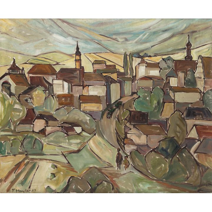 Fryderyk Antoni Hayder | Widok miasta ze wzgórza, 1967 r.