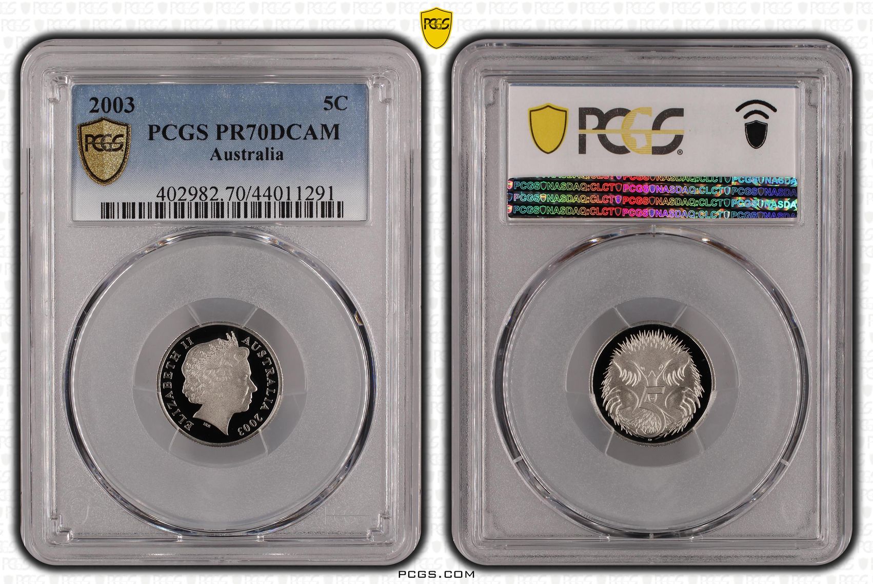 2003 Australia Five Cent, 5c PCGS - PR70DCAM POP 48/0 -291