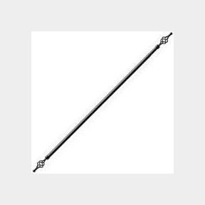 Expandable Curtain Rod With Twisted Cage Finial - 3m - Matt black-50588/2396 B1 (s6)