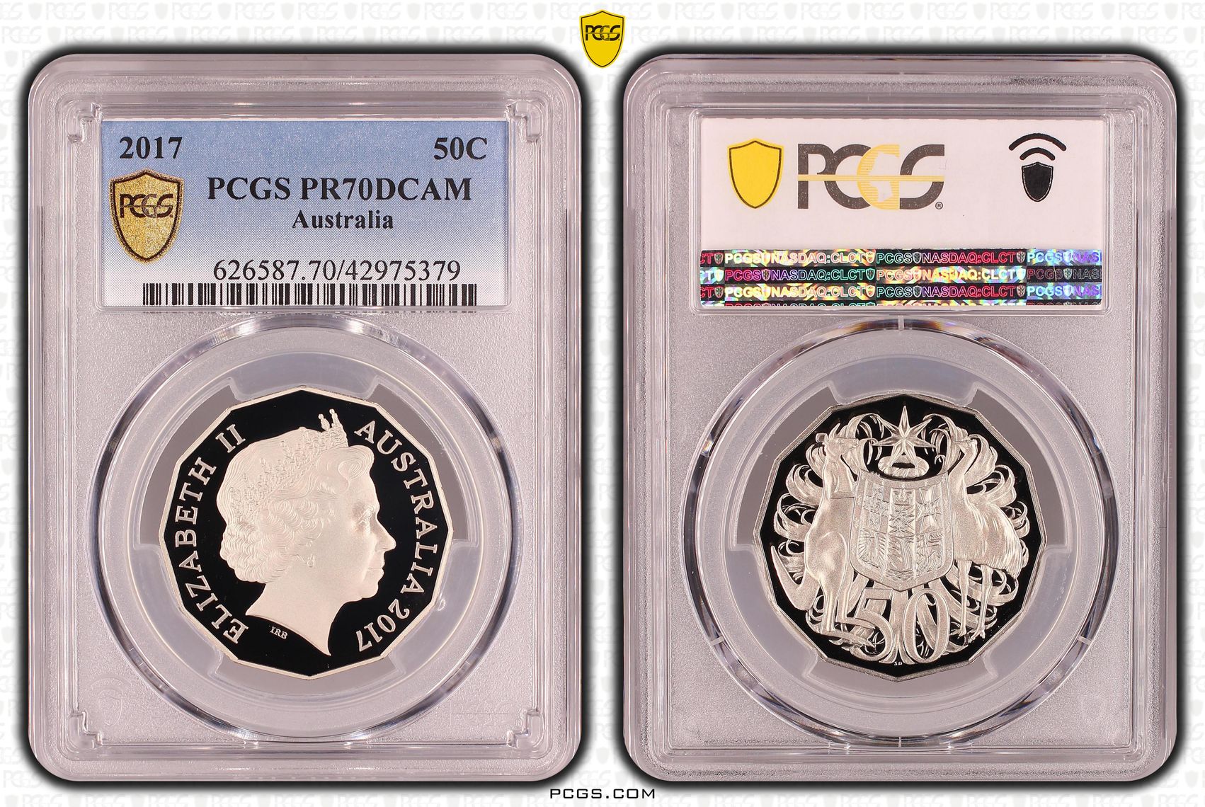 Elizabeth II, Fifty Cent, PR70DCAM , 2017 PCGS POP - 66/0