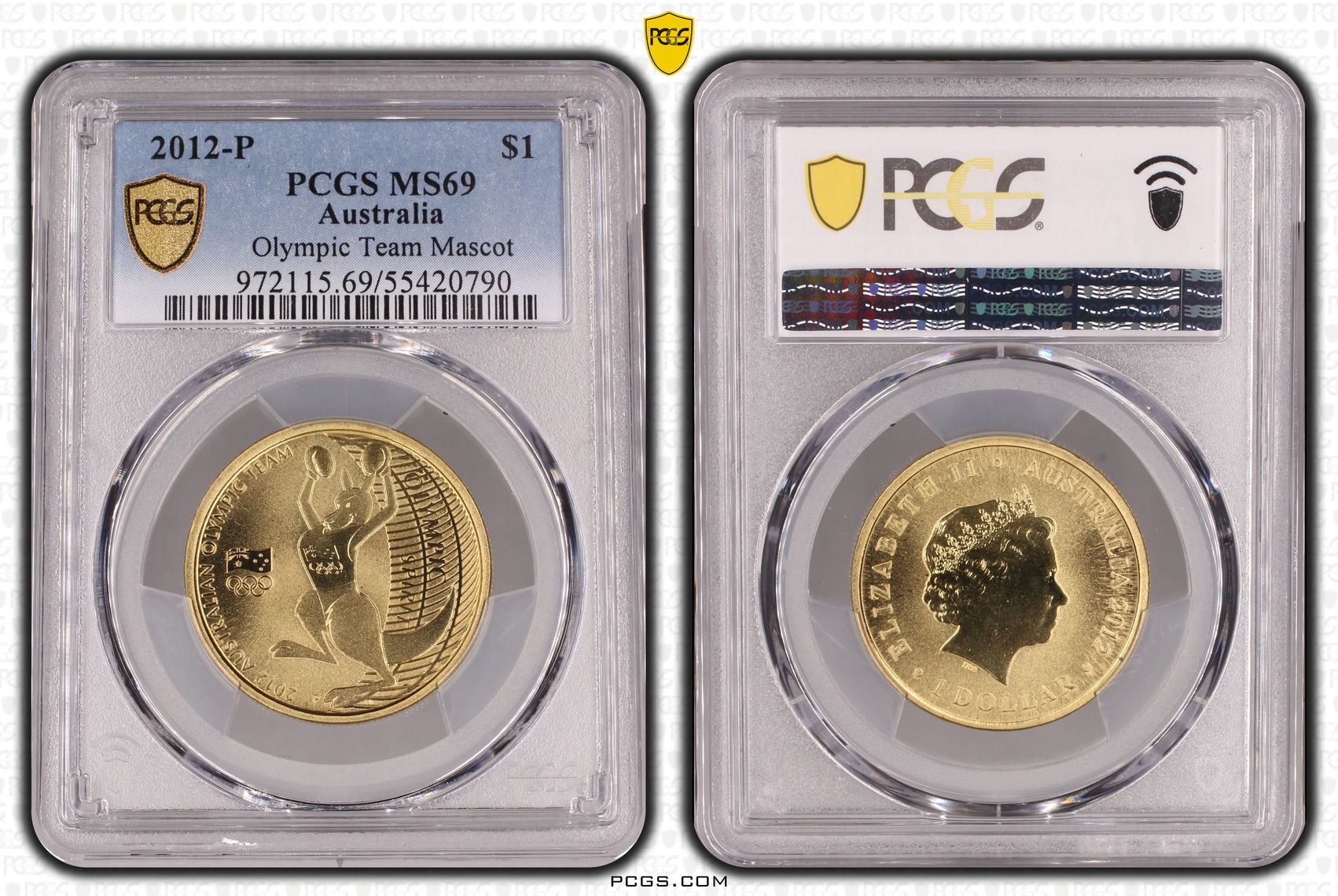 Olympic Team Mascot, One Dollar, 2012-P, PCGS MS69