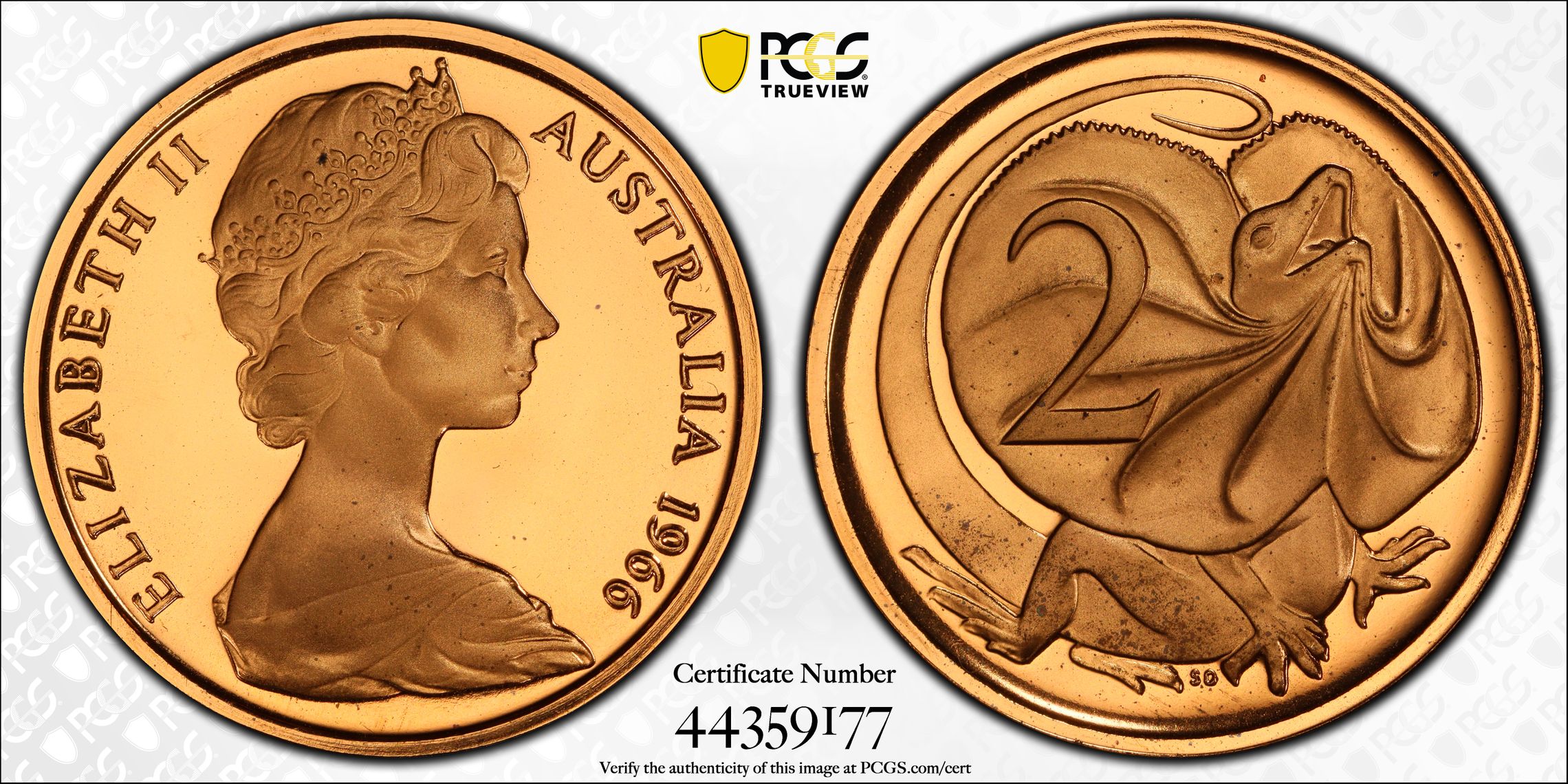 357 · 1966 Australia Two Cent, 2c PCGS - PR69DCAM -177