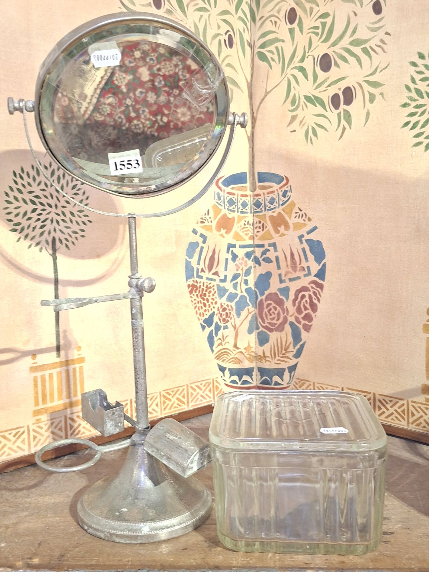 Vintage Shaving Mirror And Bread Box