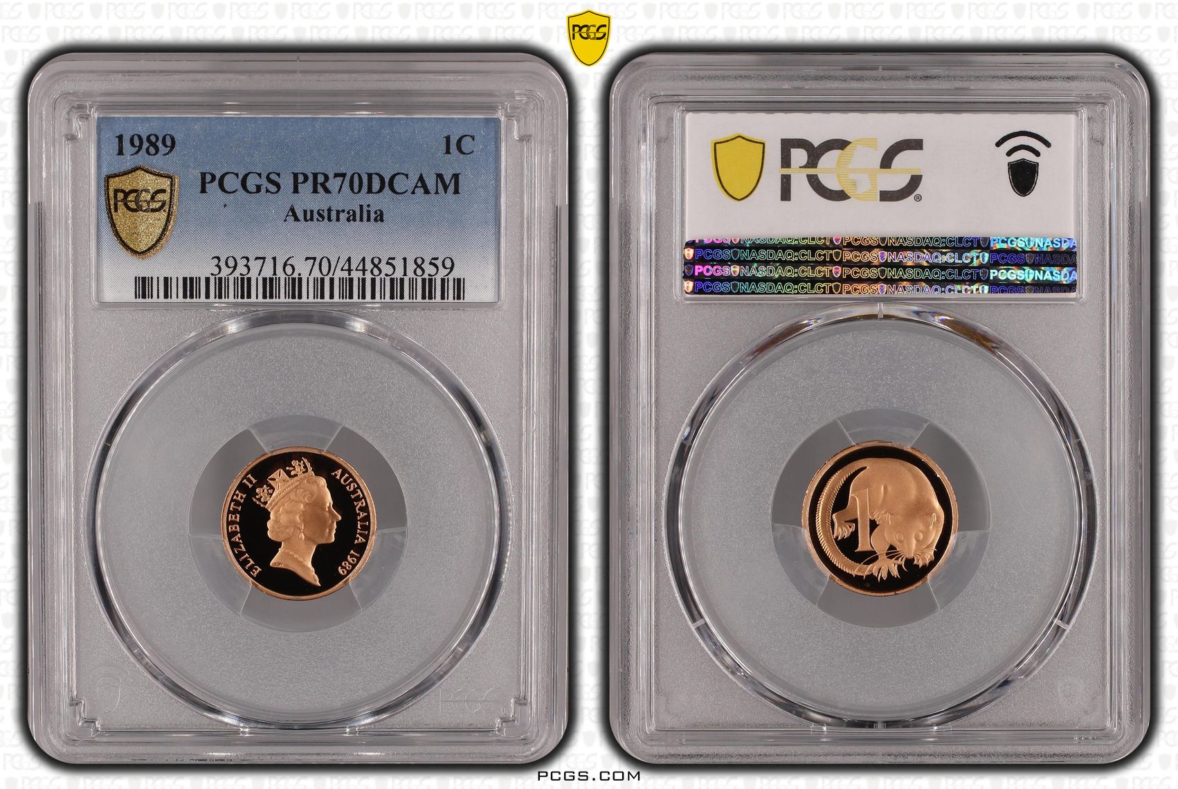 1989 Australia One Cent, 1c PCGS - PR70DCAM POP 25/0 -859