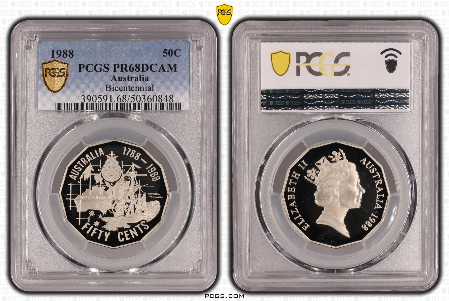 Bicentennial , Fifty Cent, 1988, PCGS PR68DCAM
